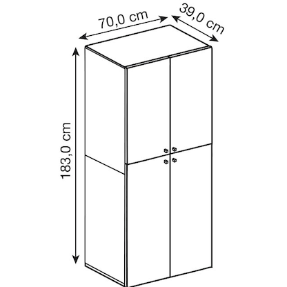 Artikelbild 2 für VCM my office Aktenschrank XXL, 914117 grau 4 Fachböden 70,0 x 39,0 x 183,00 cm, Artikelnummer 345441