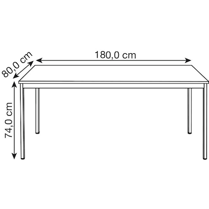 Artikelbild 2 für SODEMATUB Mehrzwecktisch lichtgrau, dunkelgrau rechteckig, Vierkantrohr grau, 180,0 x 80,0 x 74,0 cm, Artikelnummer 969683