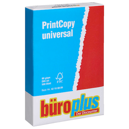 Artikelbild 3 für büroplus Kopierpapier PrintCopy universal DIN A4 80 g/qm 500 Blatt, Artikelnummer 421008