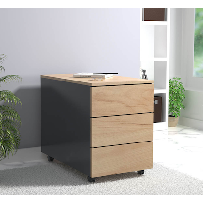 Artikelbild 4 für VCM my office Dalosa Rollcontainer anthrazit, eiche 3 Auszüge 39,0 x 70,0 x 55,0 cm, Artikelnummer 911291