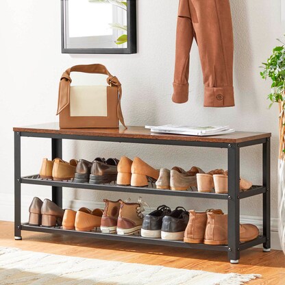 Artikelbild 4 für VASAGLE Sitzbank LBS078B01 braun, schwarz Holz 100,0 cm, Artikelnummer 262707