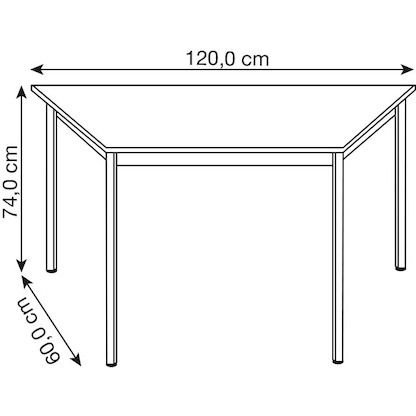 Artikelbild 2 für SODEMATUB Mehrzwecktisch lichtgrau, alu Trapezform, Vierkantrohr alu, 60,0/120,0 x 60,0 x 74,0 cm, Artikelnummer 930244
