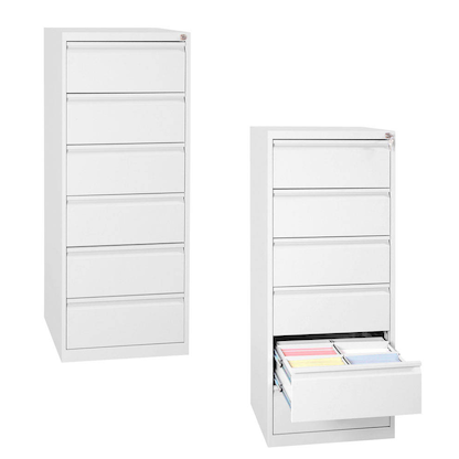 Artikelbild für Gürkan Karteischrank reinweiß 6 Schubladen 53,0 x 62,0 x 132,0 cm, 1 St., Artikelnummer 381780