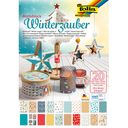 Artikelbild für folia Motivblock Winterzauber farbsortiert 270 g/qm 1 Block, Artikelnummer 272852
