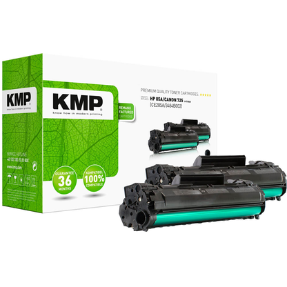 Artikelbild für KMP H-T154D schwarz Toner kompatibel zu HP 85A; Canon 725(CE285AD; 3484B002), 2er-Set, Artikelnummer 506392