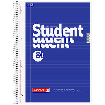 Artikelbild 2 für BRUNNEN Collegeblöcke Student liniert DIN A4 Innenrand, 5 Blöcke, Artikelnummer 838789