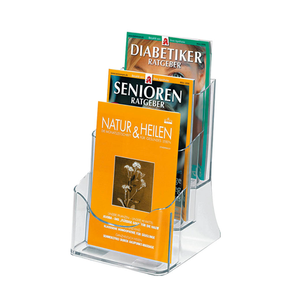 Artikelbild für SIGEL Tischprospekthalter transparent DIN A5 3 Fächern 17,5 x 15,0 x 29,0 cm, 1 St., Artikelnummer 861005