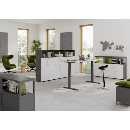 Artikelbild 6 für HAMMERBACHER Aktenregal FlexWall grafit 80,0 x 40,0 x 39,4 cm, 1 St., Artikelnummer 949663