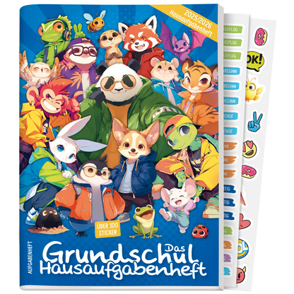 Artikelbild 2 für Häfft® Verlag Hausaufgabenheft Grundschule Rasselbande 2025/2026 liniert DIN A5 ohne Rand, 56 Blatt, 1 St., Artikelnummer 590749