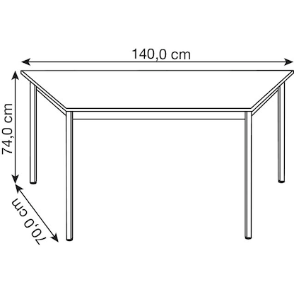 Artikelbild 2 für SODEMATUB Mehrzwecktisch lichtgrau, alu Trapezform, Vierkantrohr alu, 70,0/140,0 x 70,0 x 74,0 cm, Artikelnummer 930250