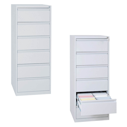 Artikelbild für Gürkan Karteischrank lichtgrau 6 Schubladen 53,0 x 62,0 x 132,0 cm, 1 St., Artikelnummer 154462