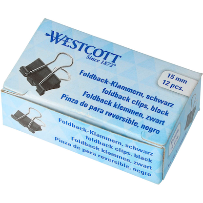 Artikelbild 3 für WESTCOTT Foldbackklammern schwarz 1,5 cm, 12 St., Artikelnummer 362477