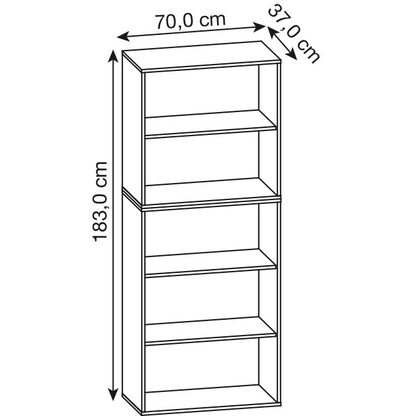 Artikelbild 2 für VCM my office Aktenregal XXL grau 70,0 x 37,0 x 178,0 cm, 1 St., Artikelnummer 345193