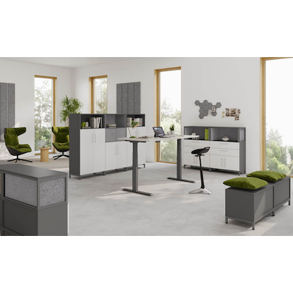 Artikelbild 3 für HAMMERBACHER FlexWall Akustikrückwand grau 74,8 x 37,3 x 32,8 cm, Artikelnummer 949572