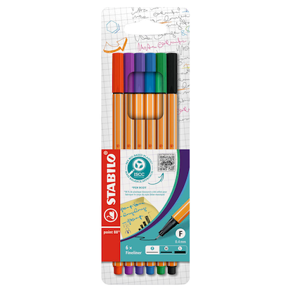Artikelbild für STABILO point 88 Fineliner farbsortiert 0,4 mm, 6 St., Artikelnummer 313049