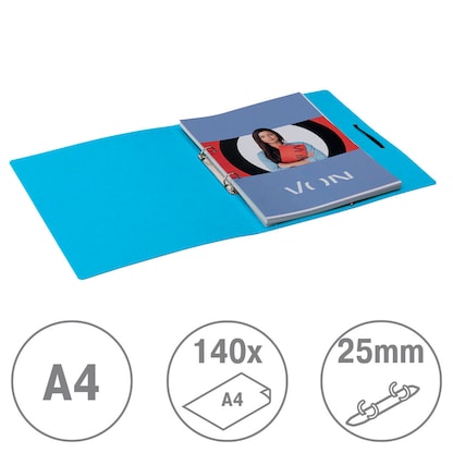 Artikelbild 5 für VON LEITZ Ringbuch 2-Ringe hellblau 2,5 cm DIN A4, 1 St., Artikelnummer 669798