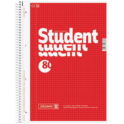 Artikelbild 2 für BRUNNEN Collegeblöcke Student kariert DIN A4 Innenrand, 5 Blöcke, Artikelnummer 838797