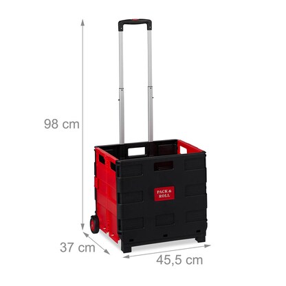 Artikelbild 5 für relaxdays Einkaufstrolley Kunststoff schwarz 46,0 x 37,0 x 39,0 cm, Artikelnummer 362014