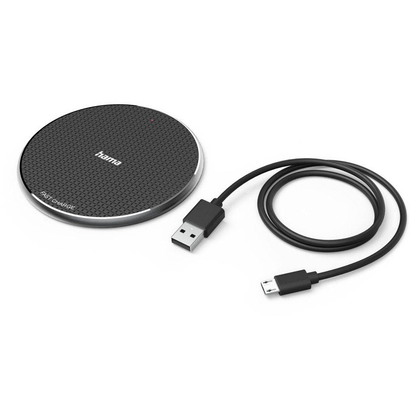 Artikelbild 2 für hama QI-FC10 Induktive Ladestation schwarz, Kabellänge: 1,0 m, 10 Watt, Artikelnummer 139248