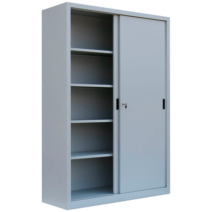 Artikelbild 3 für LÜLLMANN Schiebetürenschrank, 550160 lichtgrau 4 Fachböden 120,0 x 45,0 x 195,0 cm, Artikelnummer 183198