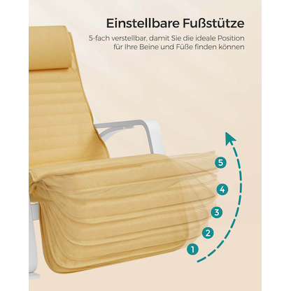 Artikelbild 5 für SONGMICS Schaukelstuhl gelb weiß Stoff 67,0 x 121,5 x 84,0 cm, 1 St., Artikelnummer 290476