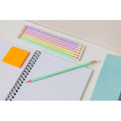 Artikelbild 3 für BIC EVOLUTION PASTEL Bleistifte HB rosa, lila, grün, gelb mit Radierer, 10 St., Artikelnummer 385148