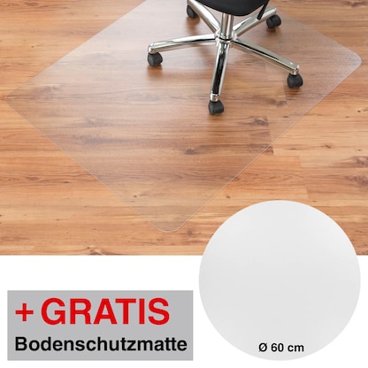 Artikelbild für AKTION: clear style Bodenschutzmatte für glatte Böden Master rechteckig, 120,0 x 90,0 cm + GRATIS Bodenschutzmatte rund, Artikelnummer 133934