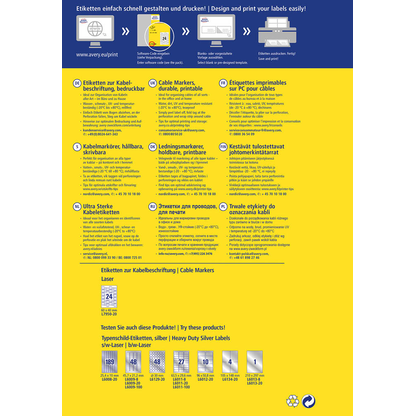 Artikelbild 3 für AVERY Zweckform Kabelbeschriftungs-Etiketten L7950-20 weiß 60,0 x 40,0 mm, 20 Blatt, Artikelnummer 640854