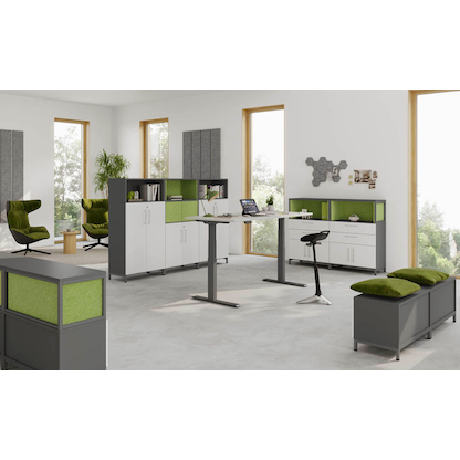 Artikelbild 10 für HAMMERBACHER Aktenregal FlexWall grafit 80,0 x 40,0 x 39,4 cm, 1 St., Artikelnummer 949663