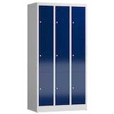 Artikelbild 1 für ClassiX Schließfachschrank enzianblau, lichtgrau X-520331, 9 Schließfächer 87,0 x 50,0 x 180,0 cm, Artikelnummer 187607
