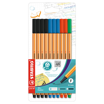 Artikelbild für STABILO point 88 Fineliner farbsortiert 0,4 mm, 10 St., Artikelnummer 489500