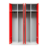 Artikelbild 1 für Gürkan Spind lichtgrau, feuerrot 104994, 2 Schließfächer 117,0 x 50,0 x 180,0 cm, Artikelnummer 560387