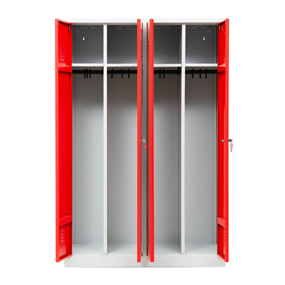 Artikelbild für Gürkan Spind lichtgrau, feuerrot 104994, 2 Schließfächer 117,0 x 50,0 x 180,0 cm, Artikelnummer 560387