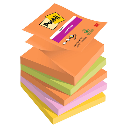 Artikelbild für Post-it® Z-Notes Boost Haftnotizen extrastark farbsortiert, 5 Blöcke, Artikelnummer 620231