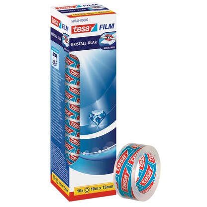 Artikelbild für tesa KRISTALL-KLAR Klebefilm transparent 15,0 mm x 10,0 m 10 Rollen, Artikelnummer 730784