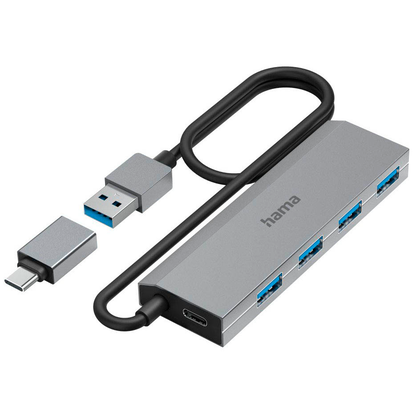 Artikelbild 3 für hama USB-Hub 4-fach grau, Artikelnummer 919199
