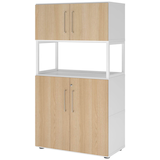 Artikelbild 1 für HAMMERBACHER Regalschrank FlexWall, VFW48K5RG/W/E/BS weiß, eiche 80,0 x 40,0 x 145,0 cm, 1 St., Artikelnummer 950480