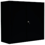 Artikelbild 1 für LÜLLMANN Schiebetürenschrank, 550149 tiefschwarz 2 Fachböden 120,0 x 45,0 x 109,0 cm, Artikelnummer 183169