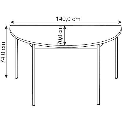 Artikelbild 2 für SODEMATUB Mehrzwecktisch lichtgrau, dunkelgrau halbrund, Vierkantrohr grau, 140,0 x 70,0 x 74,0 cm, Artikelnummer 969949