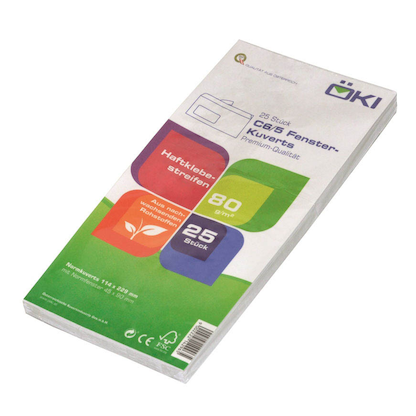 Artikelbild 2 für ÖKI Briefumschläge DIN lang+ mit Fenster Offset weiß haftklebend 25 St., Artikelnummer 506004