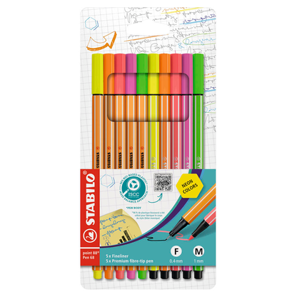 Artikelbild für STABILO point 88 und pen 68 Malset farbsortiert, 10 St., Artikelnummer 744633
