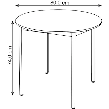Artikelbild 2 für SODEMATUB Mehrzwecktisch lichtgrau, dunkelgrau rund, Vierkantrohr grau, 80,0 x 80,0 x 74,0 cm, Artikelnummer 969998