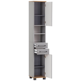 Artikelbild 1 für MÖBELPARTNER Badschrank Jelda 154231 platingrau, eiche-landhaus 30,3 x 32,6 x 180,9 cm, Artikelnummer 171989