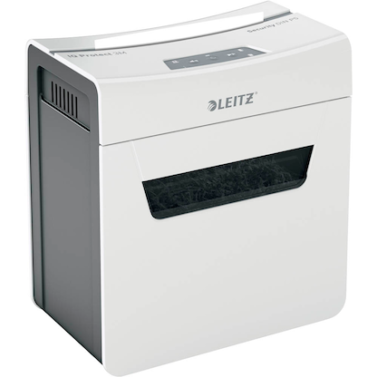 Artikelbild für LEITZ IQ 3M Protect Premium Aktenvernichter mit Partikelschnitt P-5, 2 x 15 mm, bis 3 Blatt, weiß, Artikelnummer 436432