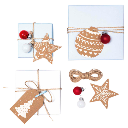 Artikelbild 3 für folia Geschenkanhänger natur Weihnachten, 12 St., Artikelnummer 369399
