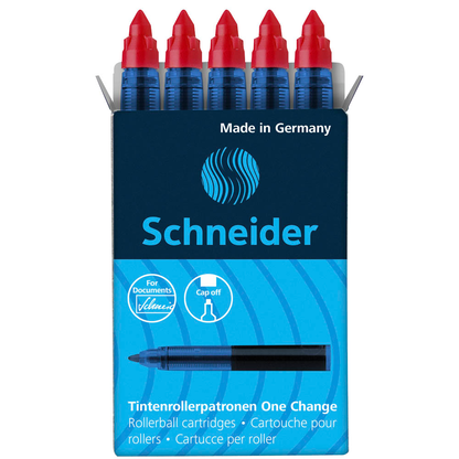 Artikelbild für Schneider One Change Tintenrollerminen rot 0,6 mm 5 St., Artikelnummer 621296