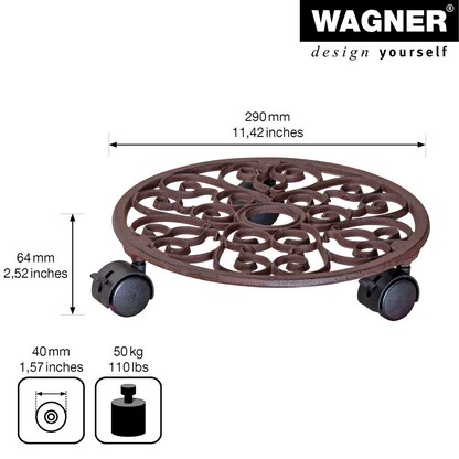 Artikelbild 2 für WAGNER® design yourself Pflanzenroller ANTIK GH 0925 Metall, Ø 29,0 cm dunkelbraun rund, 1 St., Artikelnummer 419998