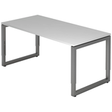 Artikelbild 1 für HAMMERBACHER RS16 höhenverstellbarer Schreibtisch lichtgrau rechteckig, Kufen-Gestell grau 160,0 x 80,0 cm, Artikelnummer 865853