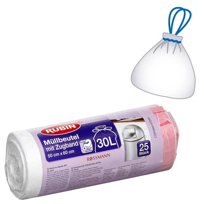 Artikelbild für RUBIN Müllbeutel 30,0 l rot, 25 St., Artikelnummer 213011