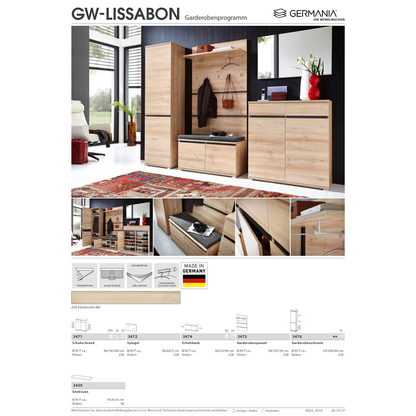 Artikelbild 7 für GERMANIA Garderobenschrank Lissabon, 3476-228 edelbuche 4 Fachböden 54,0 x 40,0 x 200,0 cm, Artikelnummer 642357